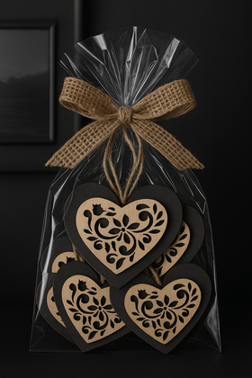 Ozdoby świąteczne. Zawieszki drewniane Serca drewniane 4 cm-3 szt/op