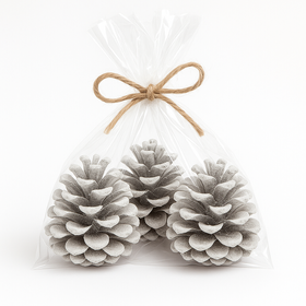 Zimowe Szyszki Pinus 12 cm – Naturalna Dekoracja w Stylu Skandynawskim