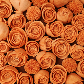 Brzoskwiniowe kwiaty shola – ciepło natury w Twoich dekoracjach 60 szt 2-6 cm