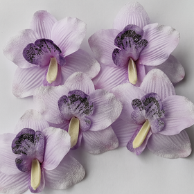 Storczyki sztuczne – jasnofioletowe główki 16 cm (4 szt.) do dekoracji, florystyki i rękodzieła
