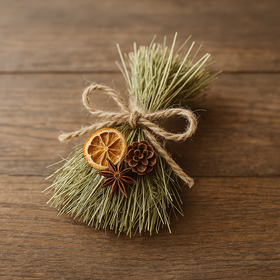 Naturalne sianko wigilijne – pachnąca miniwiązka handmade, ozdoba stołu naturalna miniwiązka z siana, rustykalna ozdoba stołu