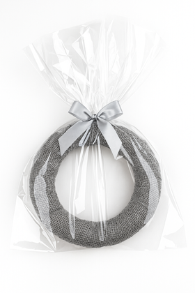 Baza do wianków GrandDeco – juta srebrna, średnica 25 cm