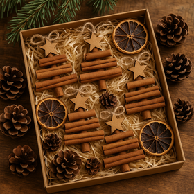 Pachnące choinki z cynamonu 7×10 cm – naturalne ozdoby świąteczne 5 szt. handmade