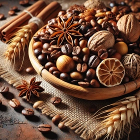 Świąteczny susz zapachowy potpourri KAWA ANYŻ ORZECHY | Naturalna dekoracja i aromat do domu 0.5l GrandDeco