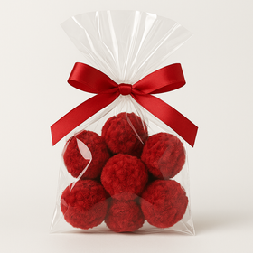 Kule Puchate Czerwone 6–7 cm – 7 szt. GrandDeco do Wieńców, Stroików i Girland