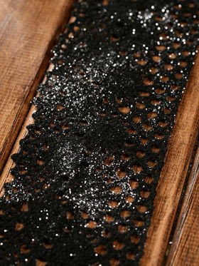 Koronka bawełniana czarna brokat 55mm/200 cm wz L